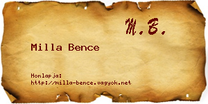 Milla Bence névjegykártya
